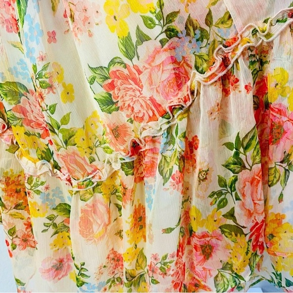 Zara Peach Floral Tiered Beach Boho Flowy Midi
Dress Size M/L - Picture 2 of 4
